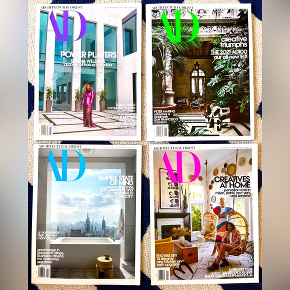 4 Architectural Digest Magazines featuring Serena Williams and others - Picture 1 of 2
